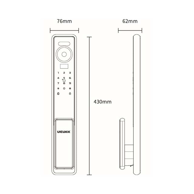 C01 Fingerprint Digital Door Lock with Camera Fully Automatic Tuya Wifi 