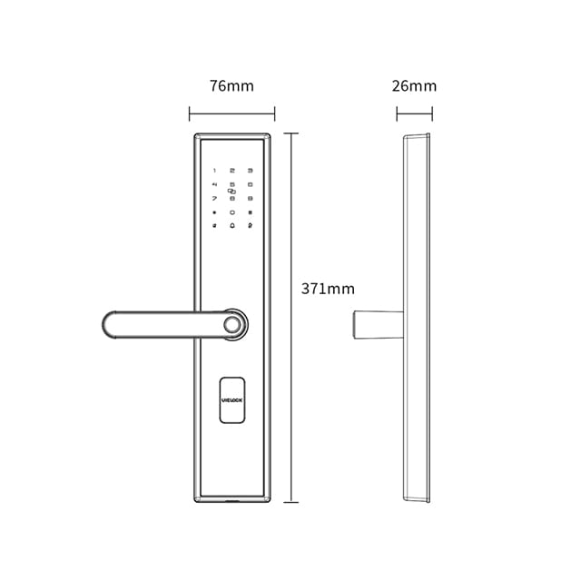 D1-2 Door Commercial Smart Lock With Handle