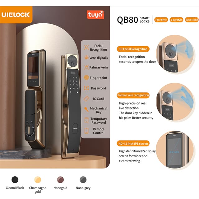 QB80 3d face Smart Lock With Finger Vein or Fingerprint