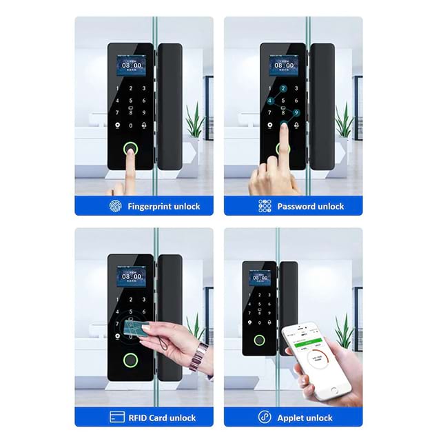 QW-Z200 Office Biometric Glass Door Lock With Fingerprint