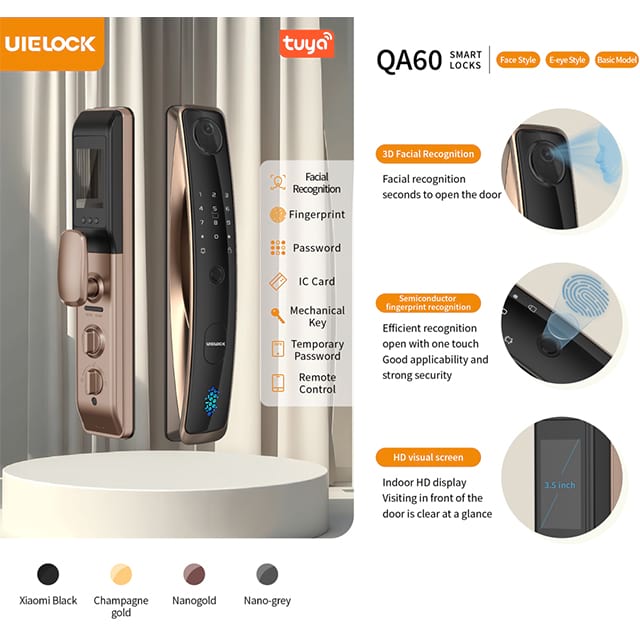 QA60 Tuya App Smart Lock With Face Recognition