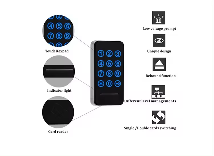 QW-EM118M Rfid card passwod Digital Sauna Spa Gym Cabinet Smart Locks 