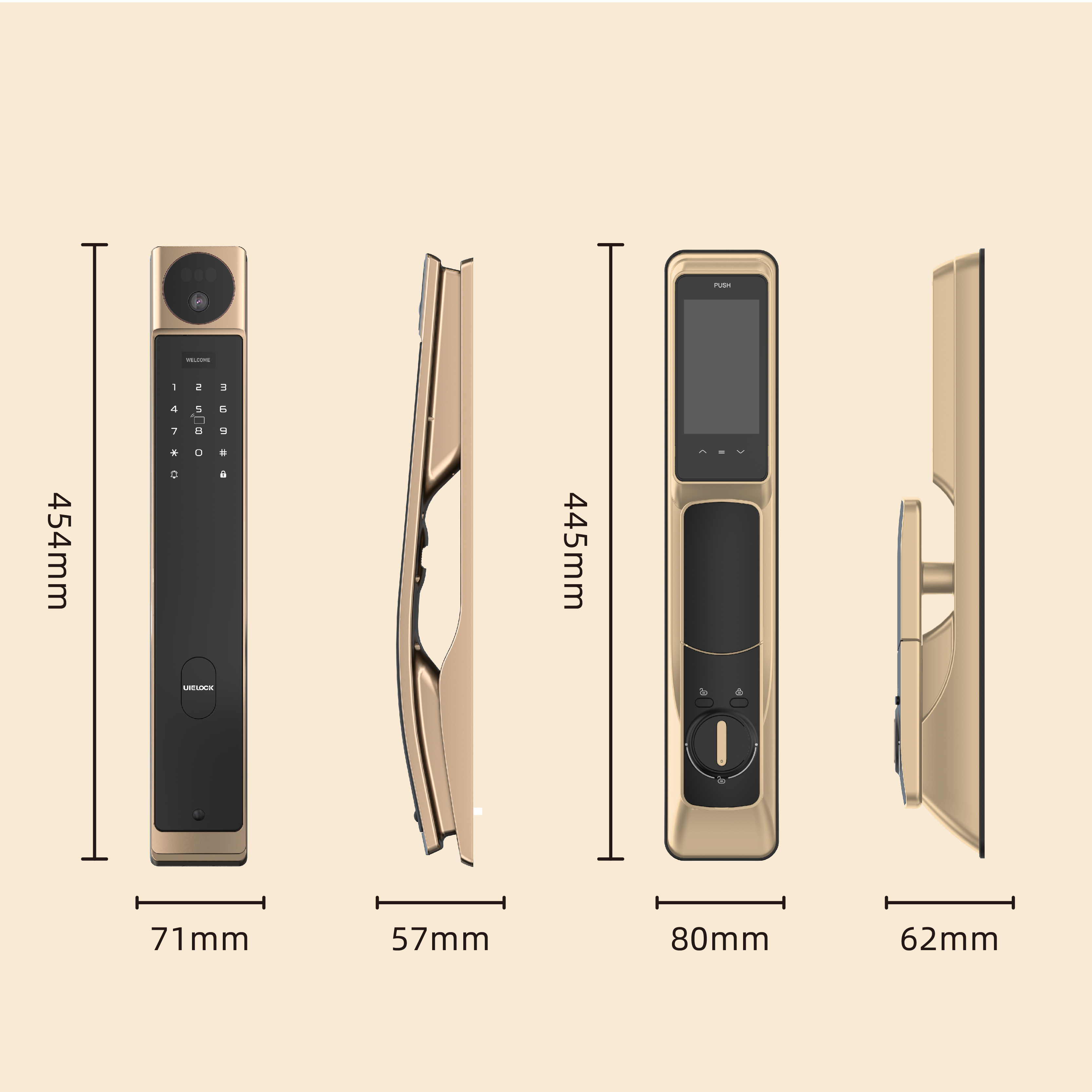 QB80 3d face Smart Lock With Finger Vein or Fingerprint