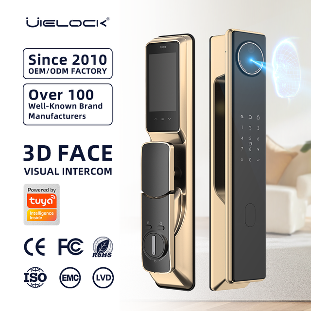 Q61 3D Face Recognition Palm Vein Visual Intercom Smart Door Lock