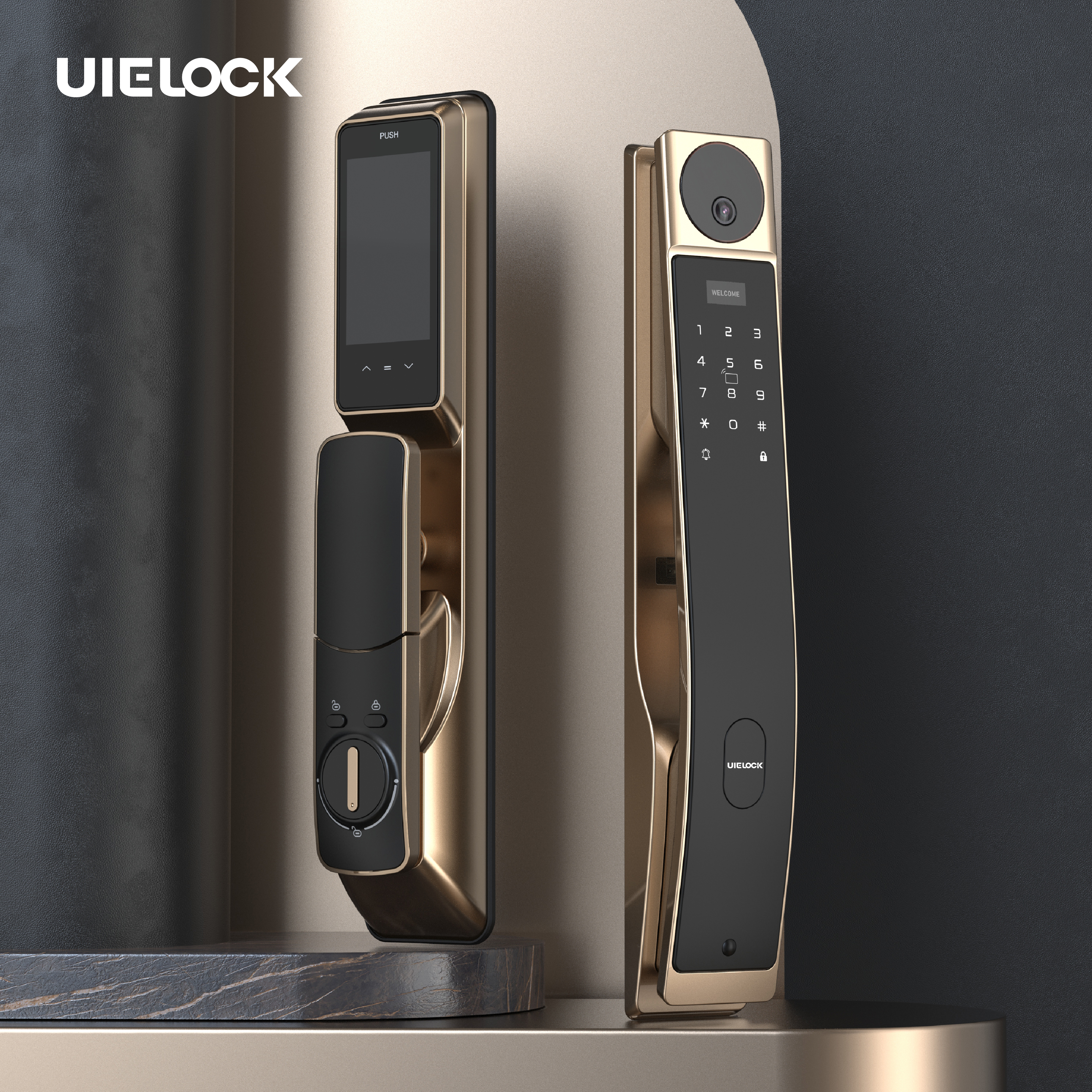 QB80 Front Door Password Smart Lock With Finger Vein and 3d face