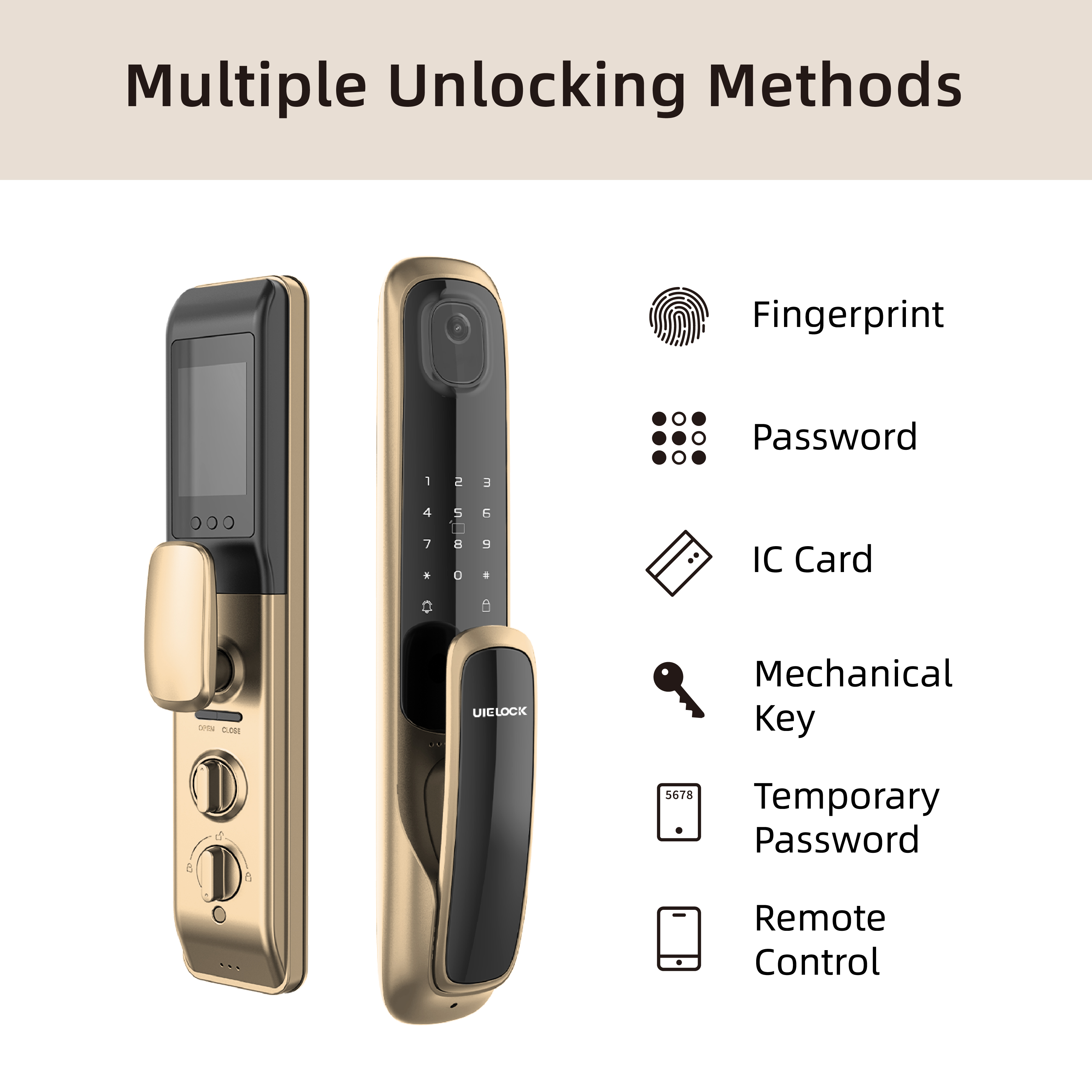 QB20 smart fingerprint door lock with camera