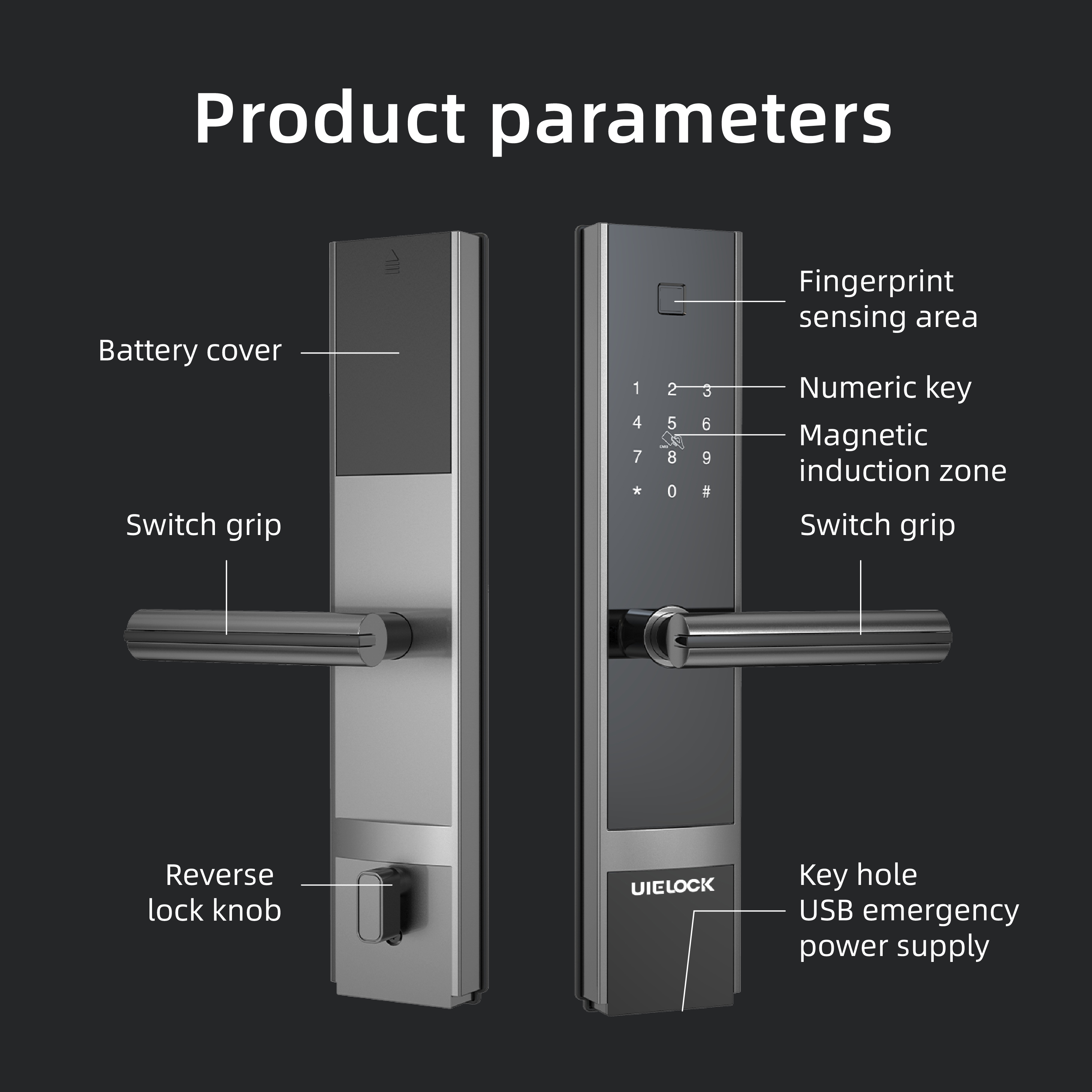 M02 fingerprint Smart door Lock With Handle