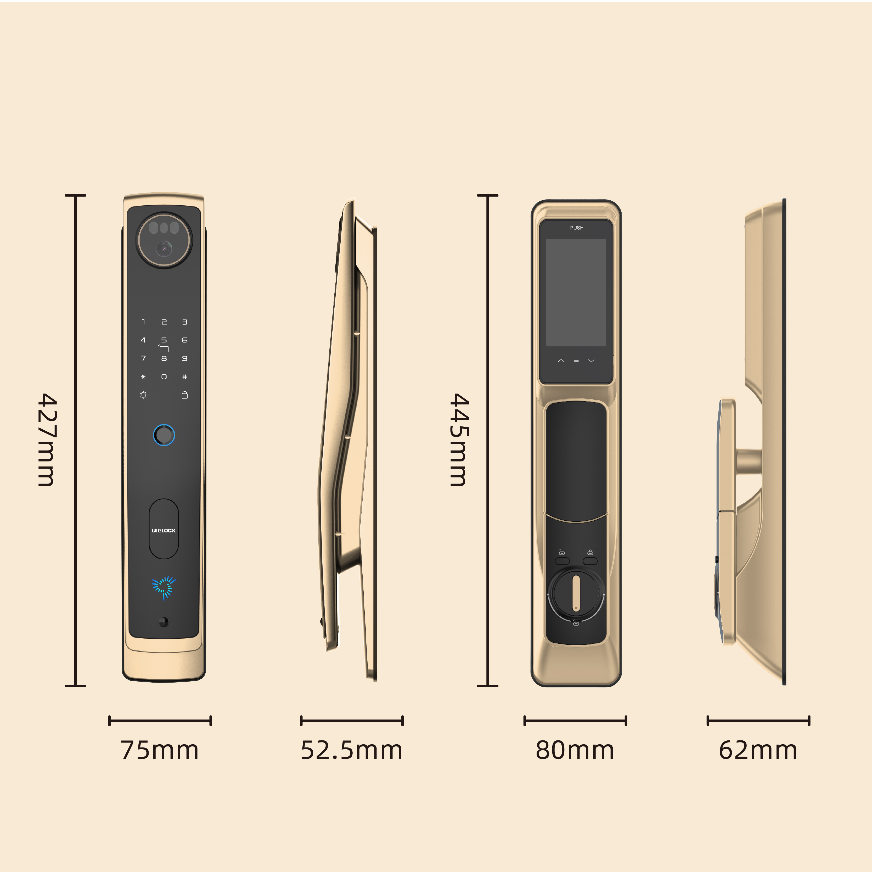 QB50 Smart door Lock With 3d Face Recognition