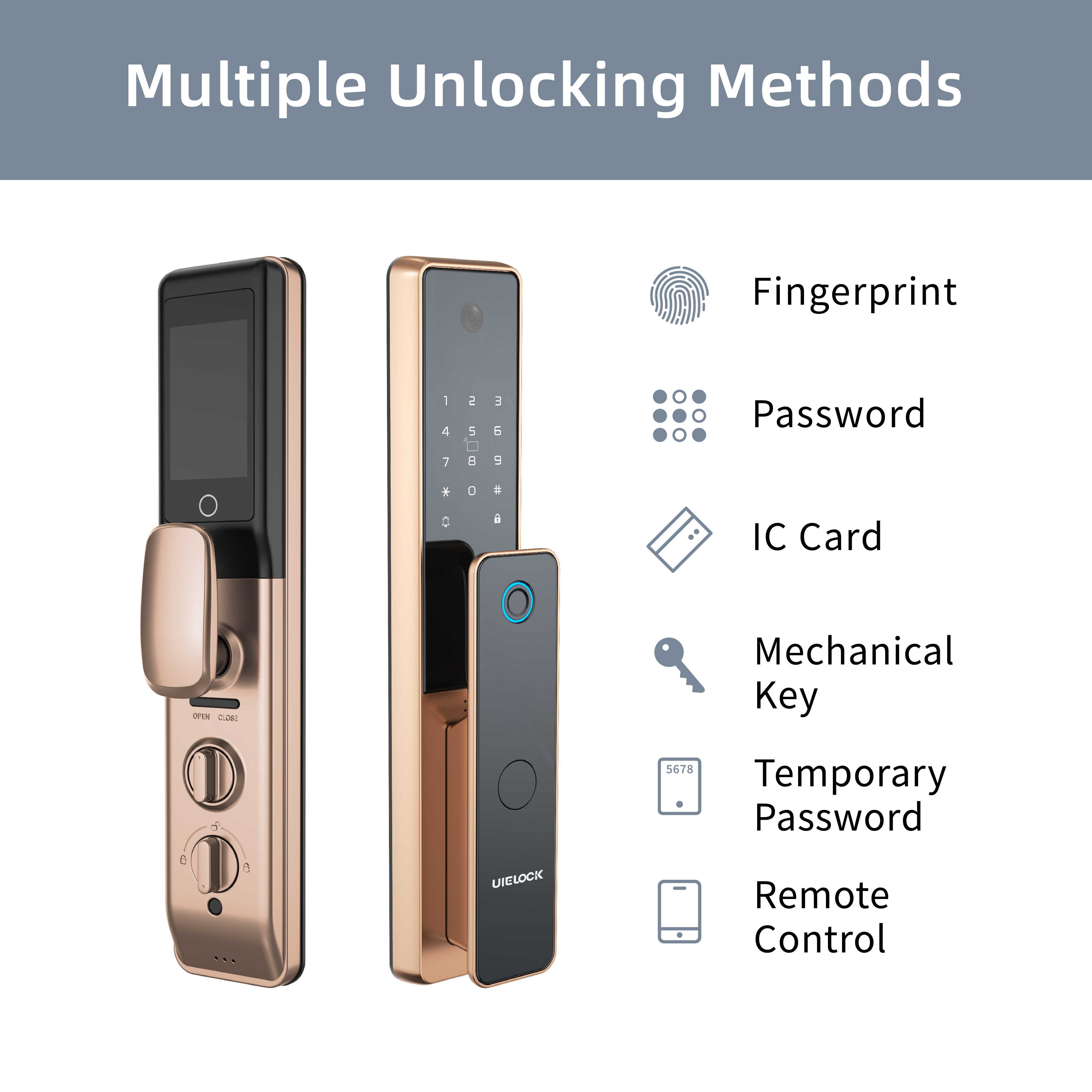 QA20 Smart Fingerprint Door Lock Aluminum Alloy Door Lock APP 