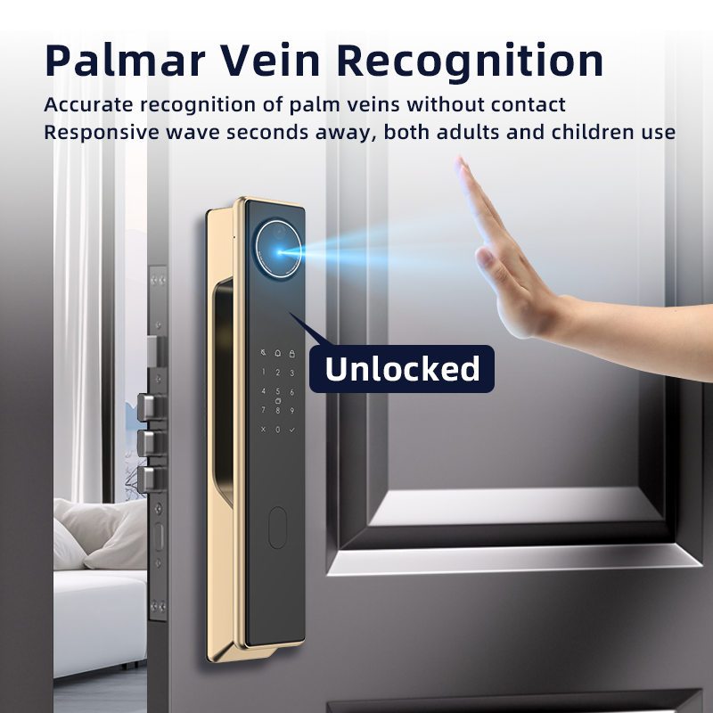 Q61 3D Face Recognition Palm Vein Visual Intercom Smart Door Lock