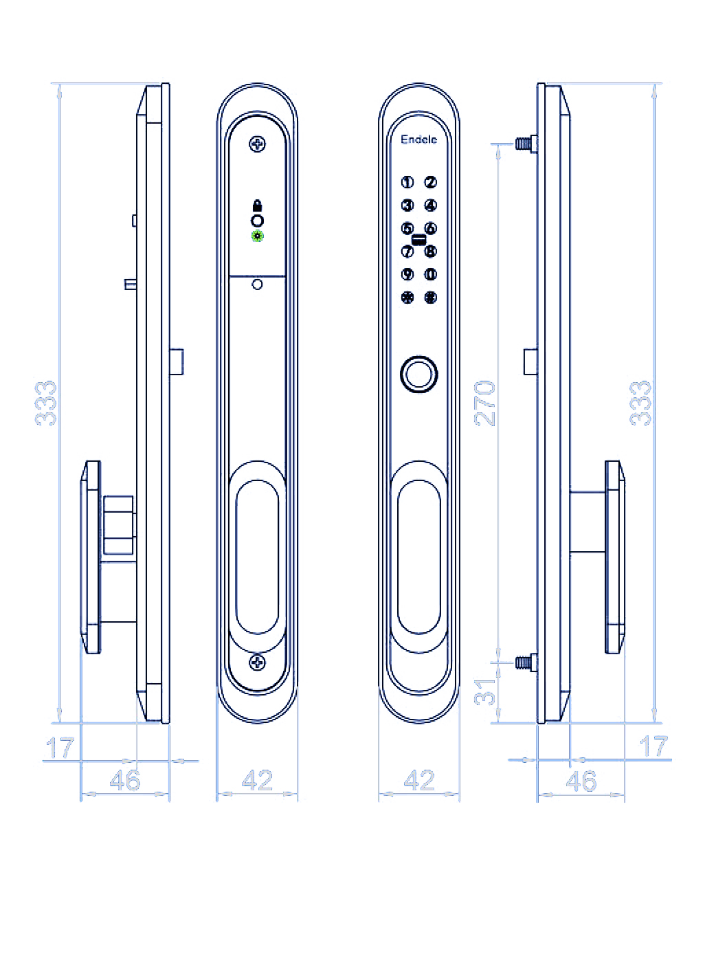 QW-BD6 Security Fingerprint Aluminum Door Lock With Key