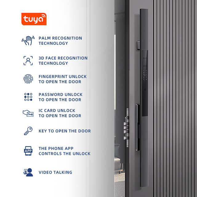 VXF-9 Max 3D Face Palm Vein Recognition Smart Large Handle Door Lock