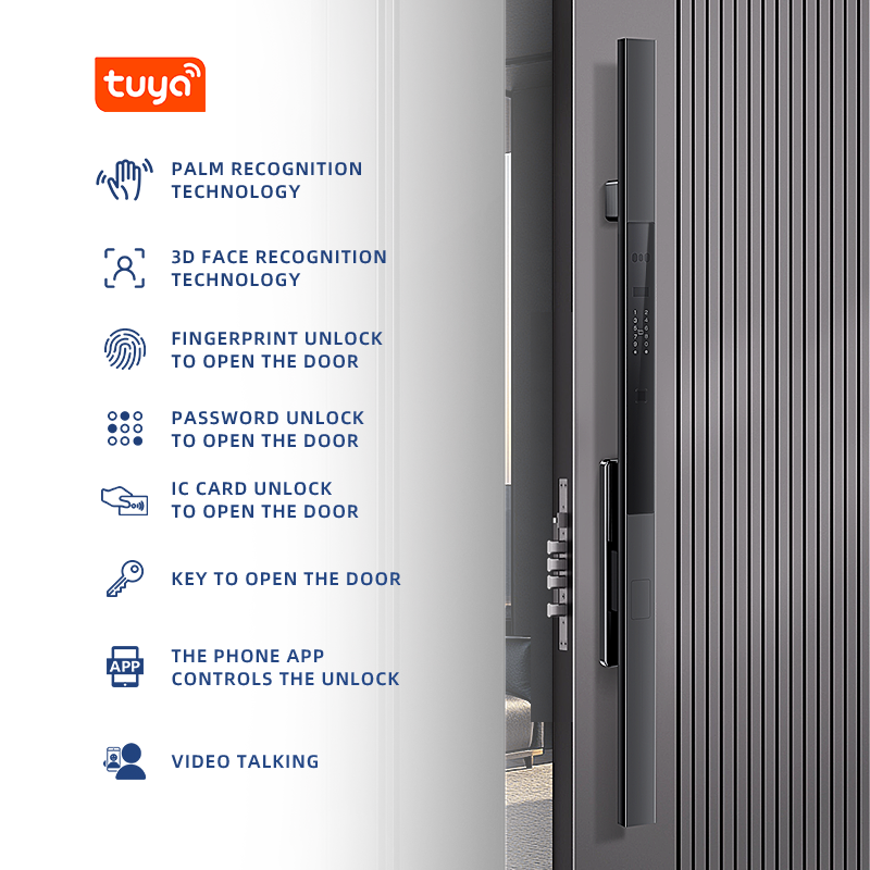 VXF-9 Max 3D Face Palm Vein Recognition Smart Large Handle Door Lock