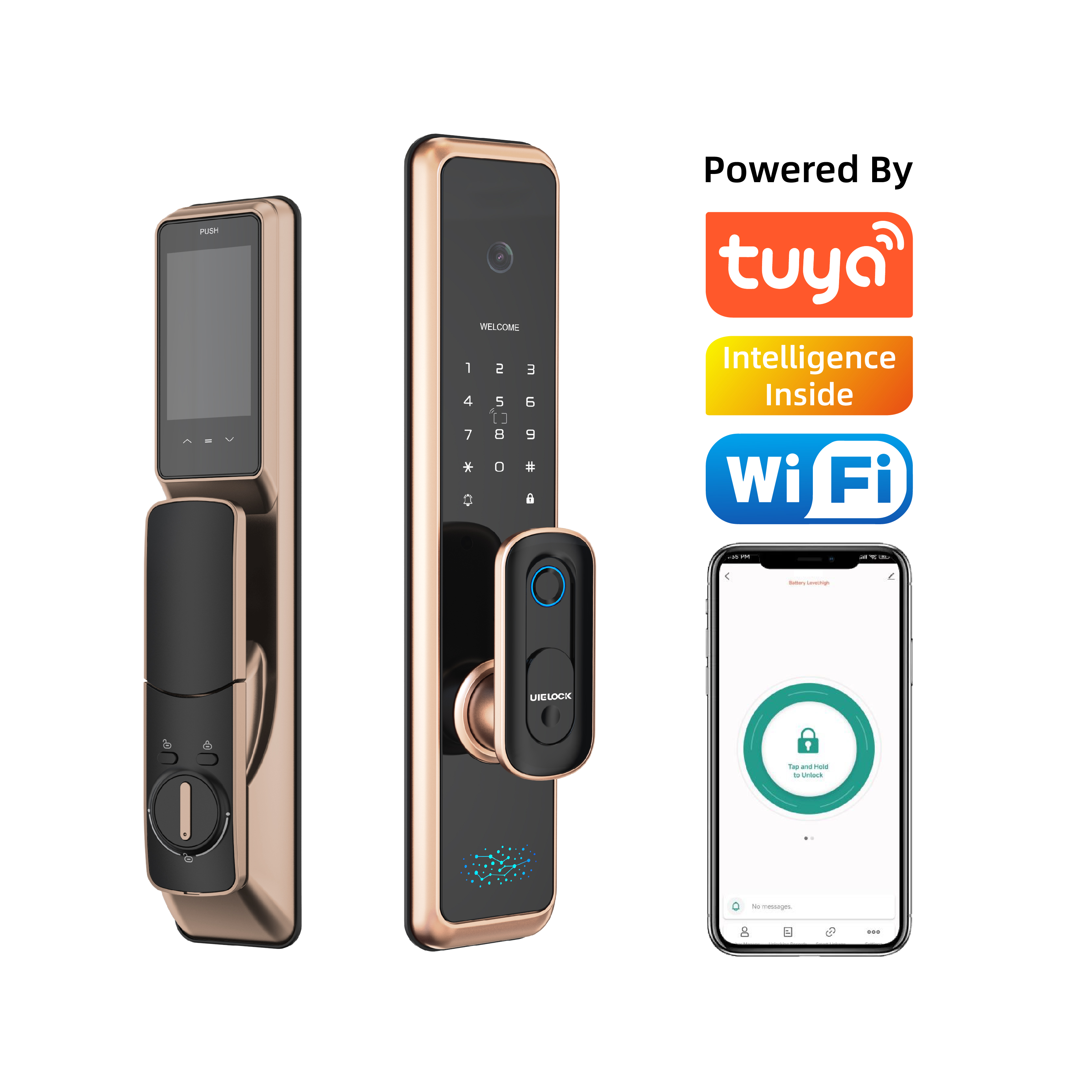 QA40 TUYA WIFI Face Recognition Smart Door Lock With Camera Digital Keyless