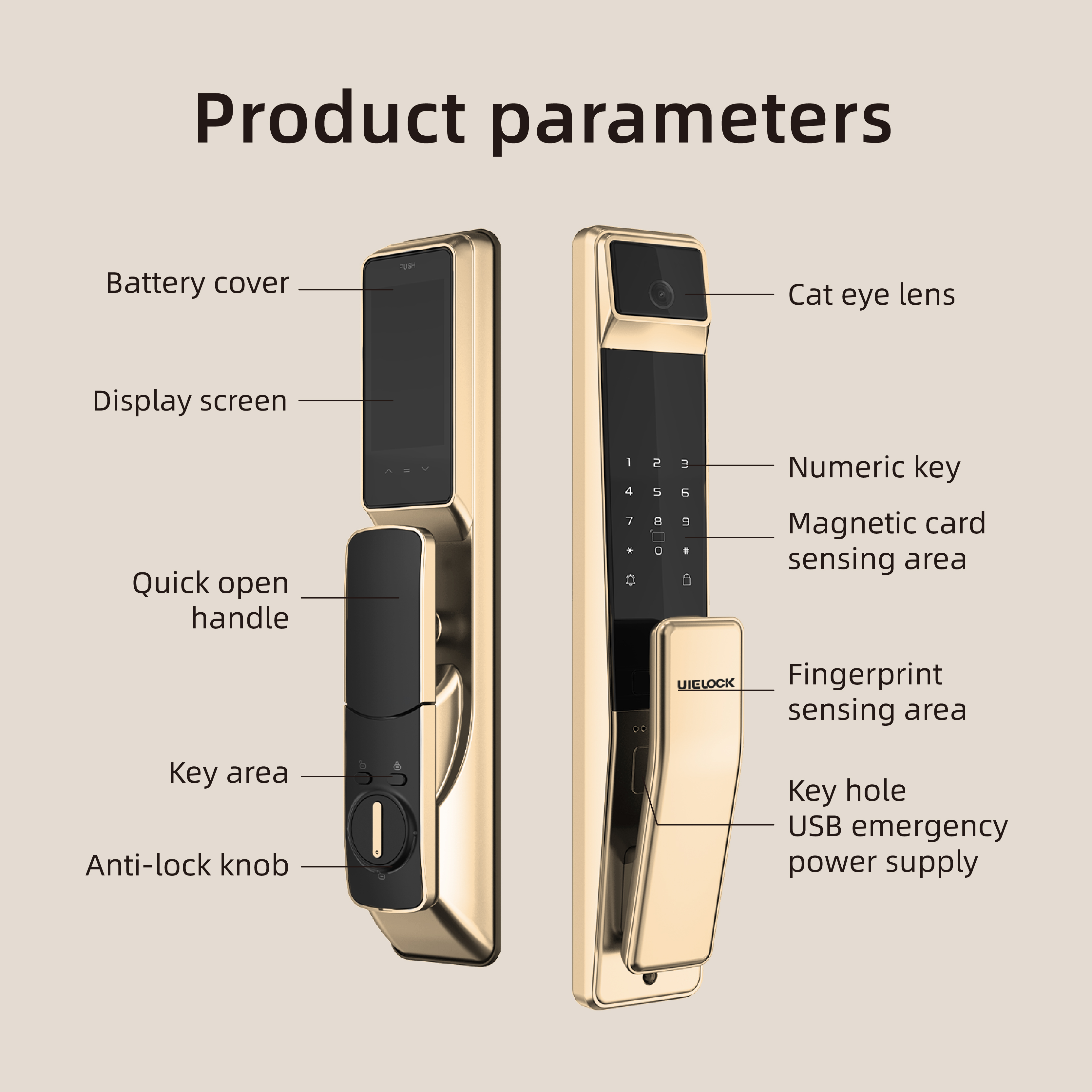 QB40 App Smart Lock With Camera For Main Door